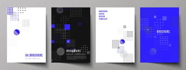 Il layout vettoriale del formato A4 modelli di copertina moderni modelli di design per brochure, rivista, volantino, opuscolo, relazione annuale. Sfondo astratto vettoriale con forme geometriche fluide . — Vettoriale Stock