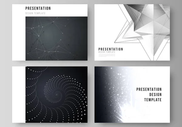 De minimalistische abstracte vectorlay-out van de presentatie schuift het ontwerp van business templates. 3D polygonaal geometrisch modern design abstracte achtergrond. Wetenschap of technologie vector illustratie. — Stockvector