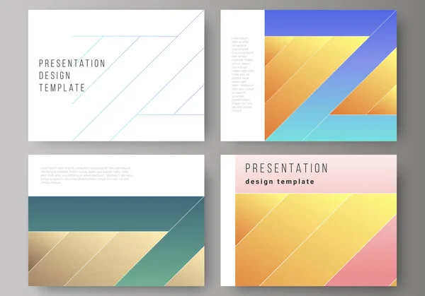 The minimalistic abstract vector illustration of the editable layout of the presentation slides design business templates. Creative modern cover concept, colorful background. — Stock Vector