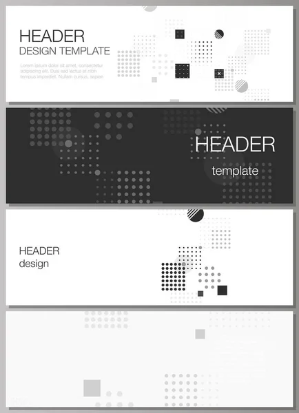 L'illustration vectorielle minimaliste de la disposition modifiable des en-têtes, des modèles de conception de bannières. Fond vectoriel abstrait aux formes géométriques fluides . — Image vectorielle