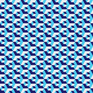 Geometrik altıgen desen, mavi renk ızgara doku. Dikişsiz altıgen arka plan. Vektör çizimi.