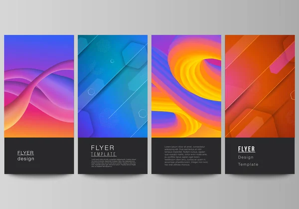 Die minimalistische Vektorillustration des editierbaren Layouts von Flyern, Banner-Design-Vorlagen. futuristisches Technologie-Design, farbenfrohe Hintergründe mit fließenden Verlaufsformen. — Stockvektor