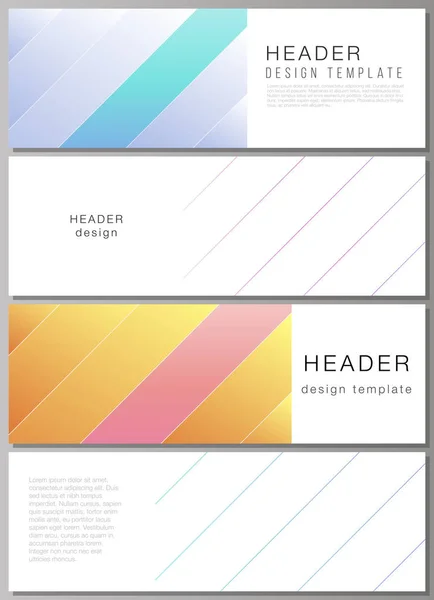 A ilustração vetorial minimalista do layout editável de cabeçalhos, modelos de design de banner. Conceito de capa moderna criativa, fundo colorido . —  Vetores de Stock