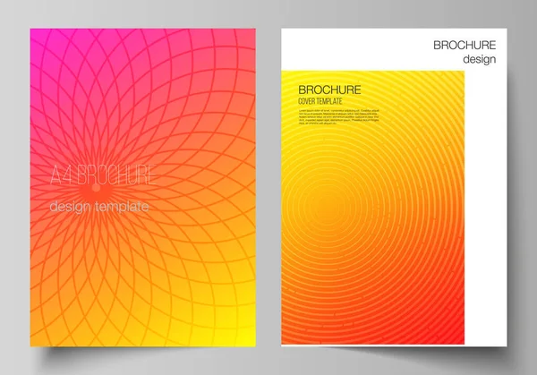 De vector lay-out van A4-formaat moderne cover mockups ontwerp sjablonen voor brochure, tijdschrift, flyer, boekje, jaarverslag. Abstract geometrisch patroon met kleurrijke gradiënt zakelijke achtergrond. — Stockvector