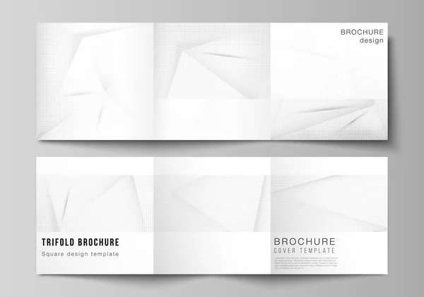 Vektor Layout Von Quadratischen Cover Designvorlagen Für Dreifache Broschüren Flyer — Stockvektor