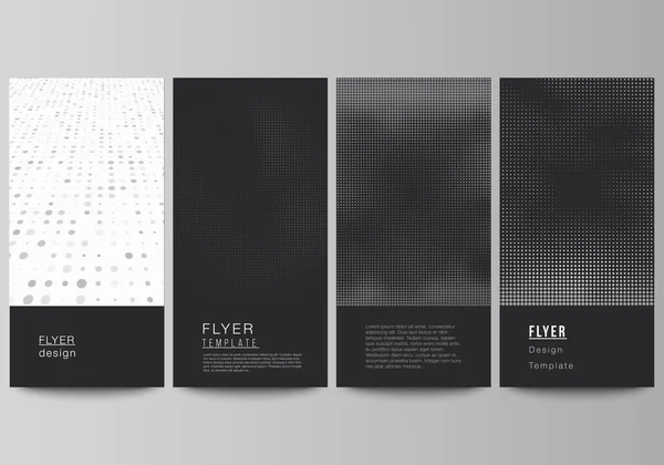 Vector layout of flyer, banner design templates for website advertising design, vertical flyer design, website decoration. Halftone effect decoration with dots. Dotted pattern for grunge style. — Stock Vector
