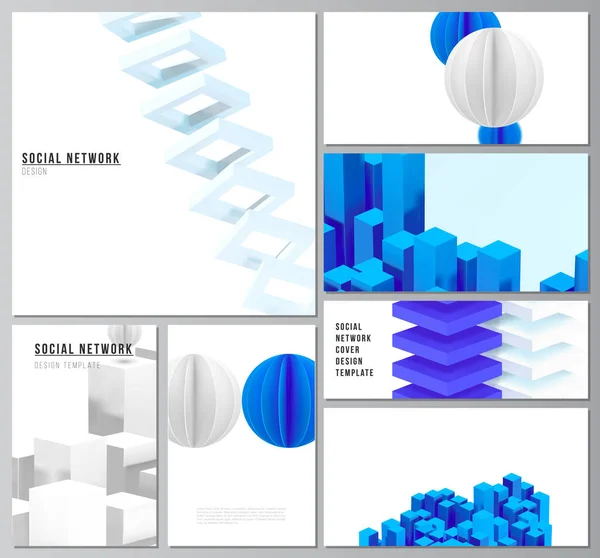 Векторные Макеты Современных Социальных Сетей Оформления Обложки Дизайна Сайта Фона — стоковый вектор