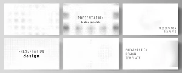 プレゼンテーションスライドのベクトルレイアウトデザインビジネステンプレート、プレゼンテーションパンフレットのための多目的テンプレート、パンフレットカバー。ドットでハーフトーン効果の装飾。グランジスタイルのドット柄. — ストックベクタ