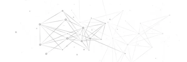 幾何学的な接続線とドット、プレキシス、分子と医学的背景。技術、ネットワークの概念水平バナー。ベクターバナーデザイン. — ストックベクタ