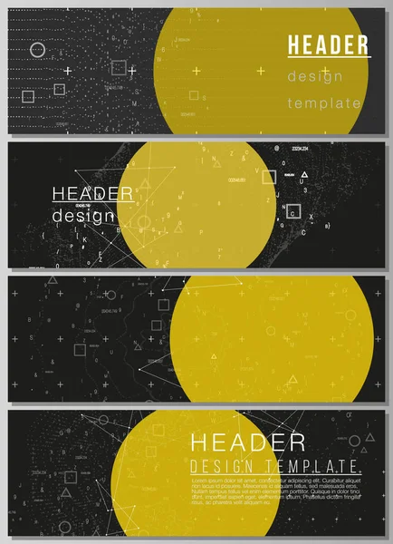 Den minimalistiska vektor illustration av redigerbar layout av rubriker, banner design mallar. Vetenskap eller teknik 3D bakgrund med dynamiska partiklar. Kemi och vetenskap koncept. — Stock vektor