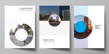 Broşür, broşür, broşür düzeni, broşür düzeni, broşür tasarımı, kapak tasarımı, kitap tasarımı ve broşür kapağı için A4 'ün vektör yerleşimi. Mermilerle donatılmış arka plan şablonu, IT için daireler, teknoloji. Asgari biçim.