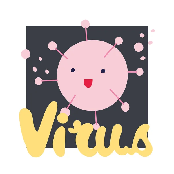 Symbol Fun Virus Scandinavian Style Lettering Inscription Phrase Virus Unique — Stock Vector