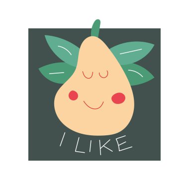 Şirin armut. Eşsiz el çizimi modern vektör çizimi.