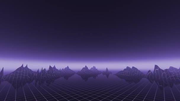 Retro 80s Grid Paisaje — Vídeo de stock