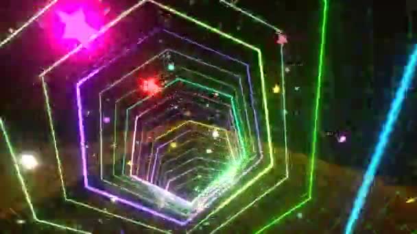 VJ Loop Glowing Disco Tunnel — Stock Video