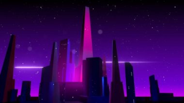 VJ Retro futuristik şehir