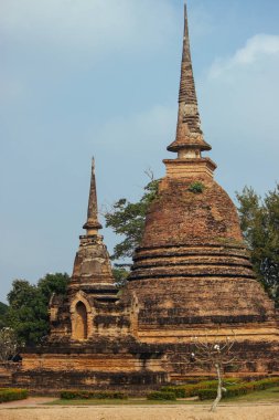 Güzel manzara antik tapınak sukhothai-historypark, Sukhothai, Thailand