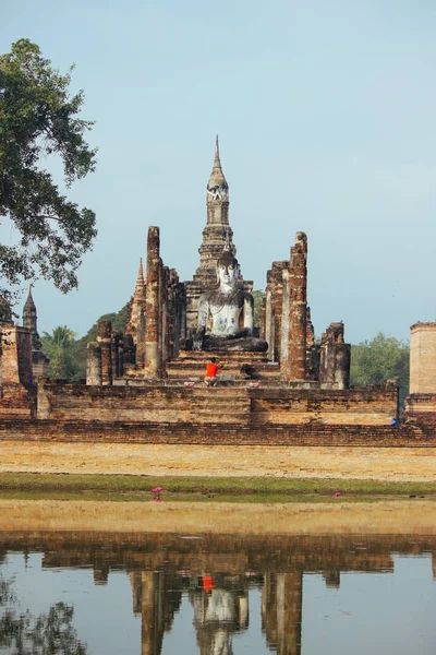 Gyönyörű Táj Ősi Templom Sukhothai Historypark Sukhothai Thaiföld — Stock Fotó