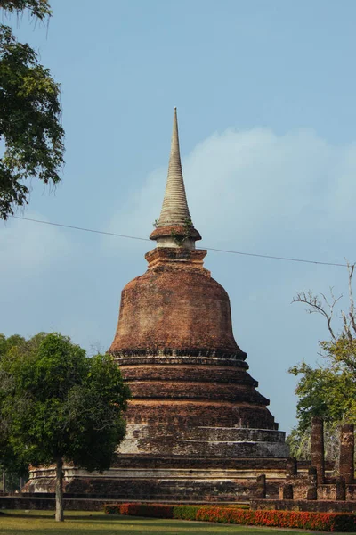 Bellissimo Paesaggio Tempio Antico Sukhothai Historypark Sukhothai Thailandia — Foto Stock