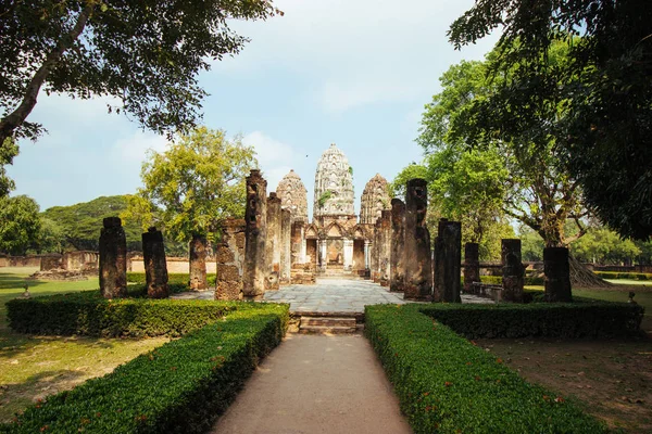Bela Paisagem Templo Antigo Sukhothai Historypark Sukhothai Tailândia — Fotografia de Stock