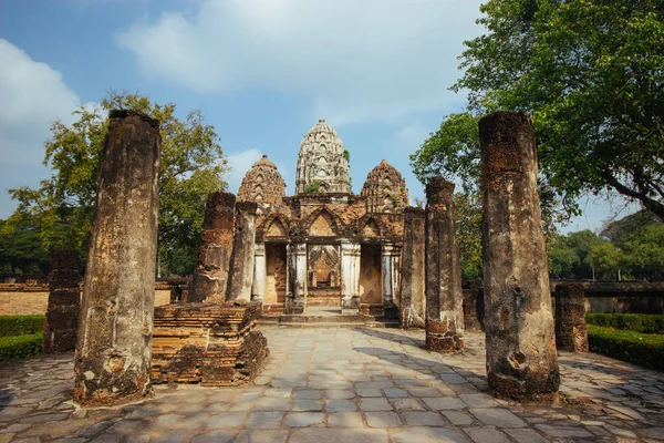 Wunderschöne Landschaft Alter Tempel Sukhothai Historypark Sukhothai Thailand — Stockfoto