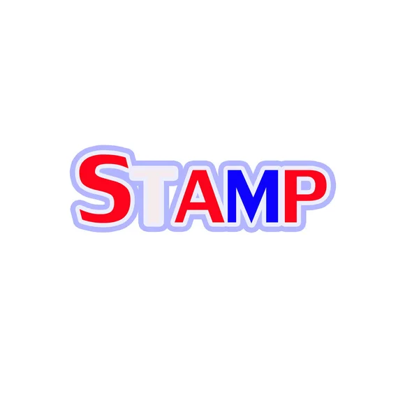 Rood Wit Blauw Stempel Tekst Stempel Witte Achtergrondgeluid — Stockfoto