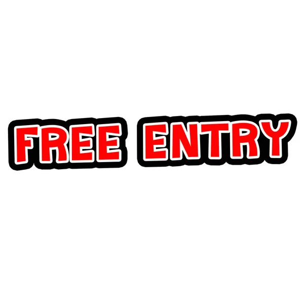 FREE ENTRY Red-White-Black Stamp Text on white backgroud