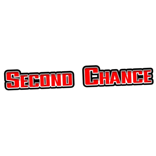 Second Chance Red White Black Stamp Text White Backgroud — Stock Photo, Image