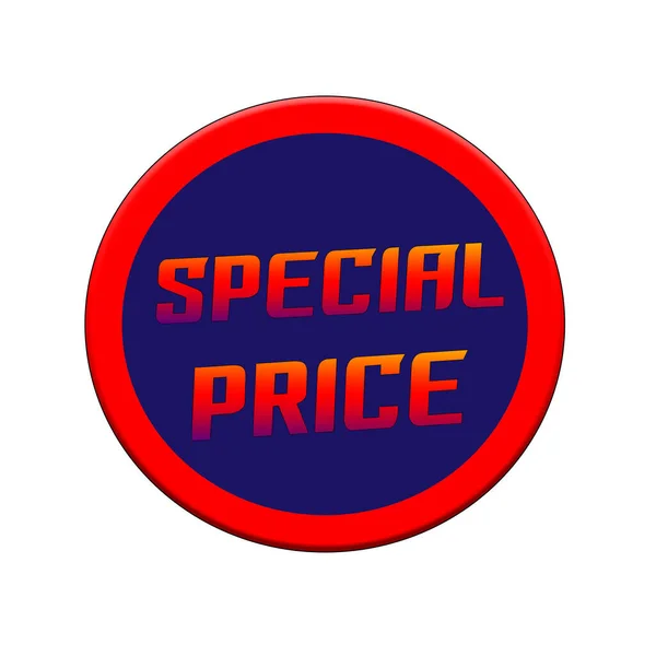 Специальная Цена Red Orange Sign Stamp Text Blue Circle Backgroud — стоковое фото