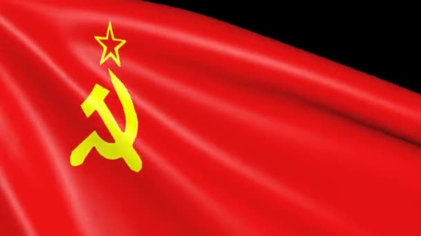 分離されたソ連国旗 ソビエト連邦のシンボルと布の動き — ストック動画