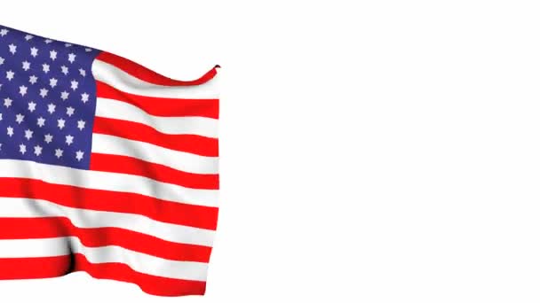 Animated Usa Flag Isolated Background Movement Tissue Symbol Country — Stock Video