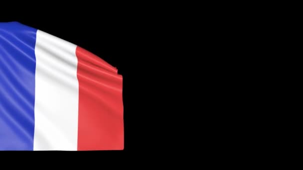Απομονωμένη Κυματίζει Σημαία Της Γαλλίας Κινούμενα Σύμβολο Της Χώρας — Αρχείο Βίντεο