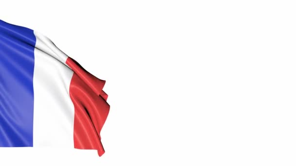 Bandeira Isolada França Acenando Símbolo Animado País — Vídeo de Stock