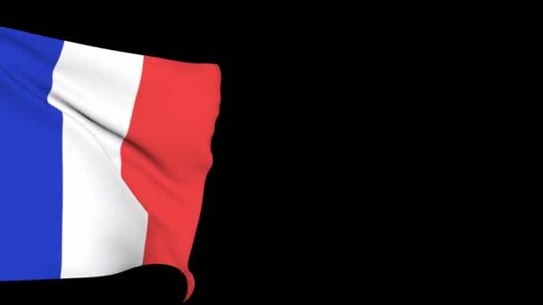 Bandera Aislada Francia Ondeando Símbolo Animado Del País — Vídeos de Stock