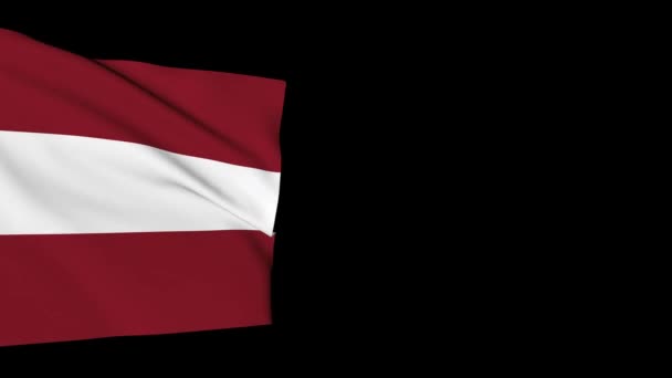 Drapeau Lettonie Sur Noir Symbole Pays Est Animé — Video