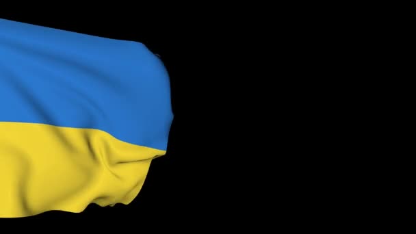 Ukrainska Isolerade Flagg Viftande Tyg Färg Symbol För Landet — Stockvideo