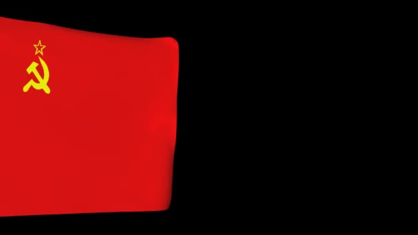 Flaga Zsrr Białym Tle Ruch Materiału Symbolem Związku Radzieckiego — Wideo stockowe