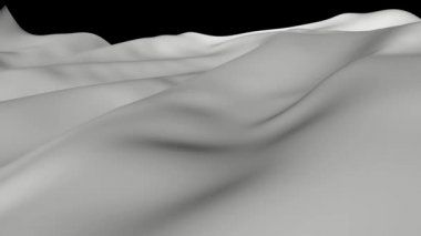 Havada uçan beyaz bez. 3D hareket doku soyut. 