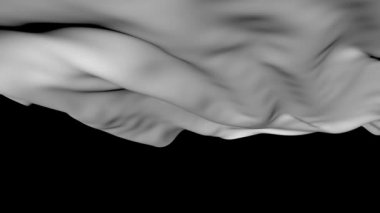 Havada uçan beyaz bez. 3D hareket doku soyut. 