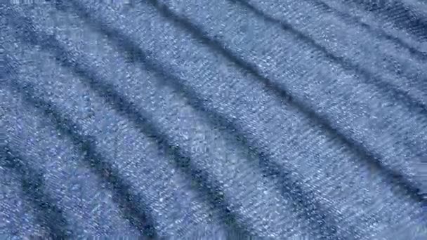 粗斜纹棉布材料褶皱运动 运动中的背景结构 — 图库视频影像