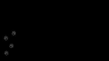 Arka plan ile hayvan pençe baskı. Karikatür komik komik pençeleri hayvan yürüyüş.