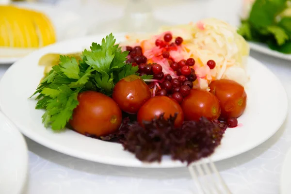 Platos fríos y aperitivos en la mesa festiva . —  Fotos de Stock