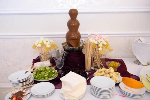 Buffet table with food. Stock Photo