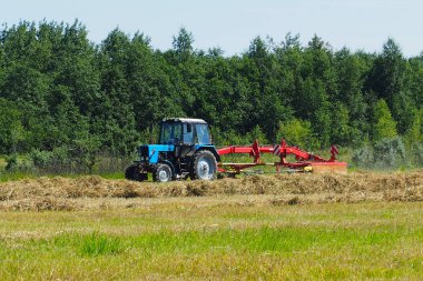 Traktör çim mows.