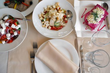 Tatil lüks masa gurme gıda ile.