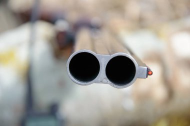Namlu double-barreled av tüfeği.