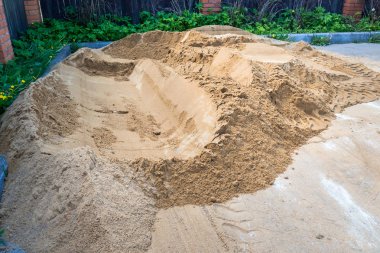 Arka plan endüstriyel kum inşaat işleri için.