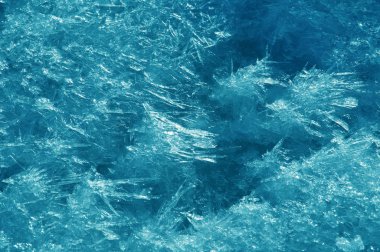 Katı kristal buz makro planda donmuş su.
