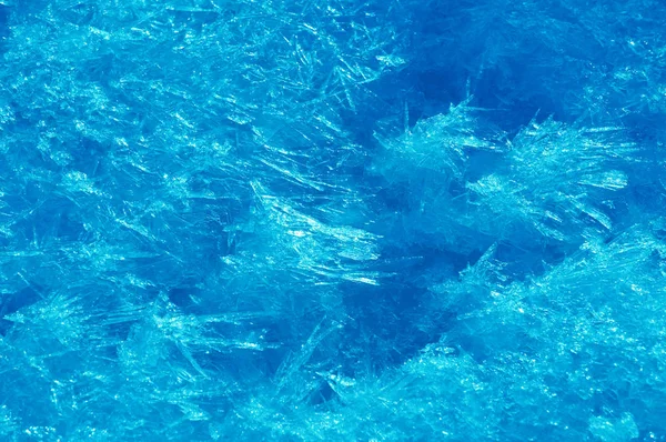Wasser gefroren in Eis Makro Hintergrund fester Kristalle. — Stockfoto