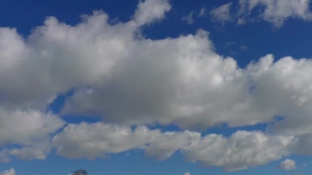 Liggande Moln Flyger Över Himlen Bakgrund Himlen Molnigt — Stockvideo